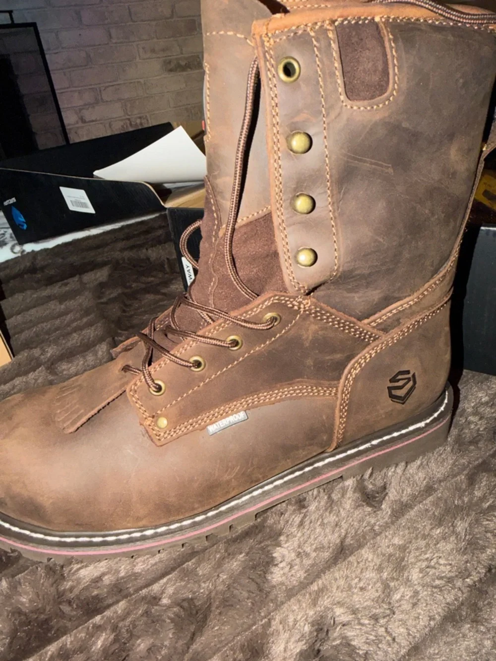 New Sureway Men's 8-inch Steel Toe Waterproof Logger Boots 1020‎